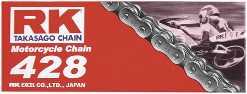 RK - RK 428 M Standard Chain - 100ft. Bulk - Natural - 428-100FT