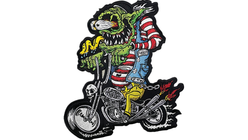 Lethal Threat - Lethal Threat Monster Biker Embroidered Patch - 11.9in. W x 13.1in. L - LT30252