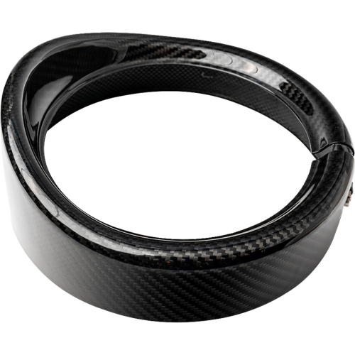 SLYFOX - SLYFOX 7in. Headlight Trim Ring with Visor - Black Gloss - 1508-3111