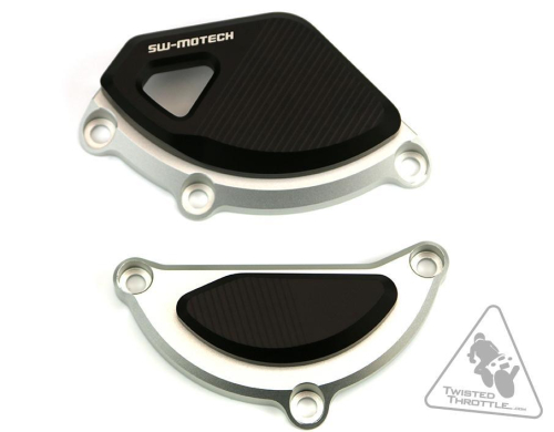 SW-MOTECH - SW-MOTECH Engine Case Sliders for Yamaha FZ-10 - 2 Piece Kit - Black/Silver - MSS.06.564.10000
