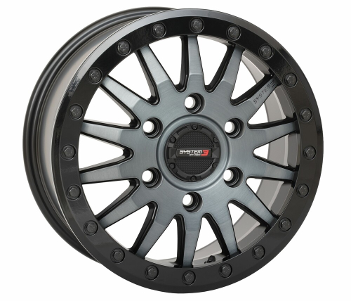System 3 - System 3 SB-8 Beadlock Wheel - 15x7 - 5+2 (38mm) - 6/5.5 - Matte Brushed Gray - 15S3-8665
