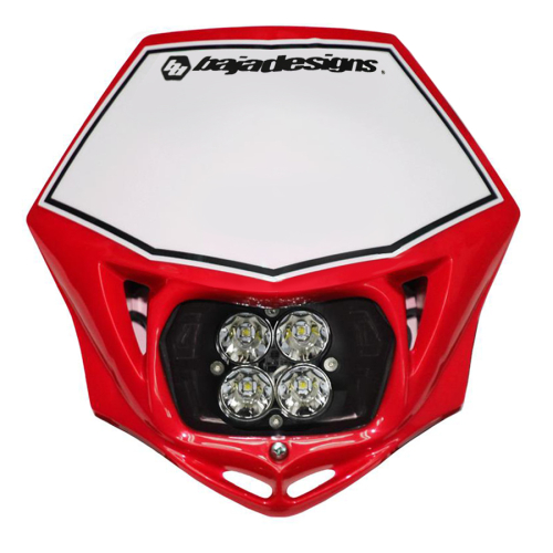 Baja Designs - Baja Designs Squadron Pro Universal LED Headlight with Shell - Red - 4970014RAC