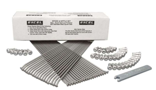 Excel - Excel Rear Spoke/Nipple Set - Silver - 19in. - XS8-44197