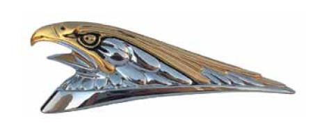 Emgo - Emgo Eagle Head Ornament - Chrome with Gold Accents - 07-83231