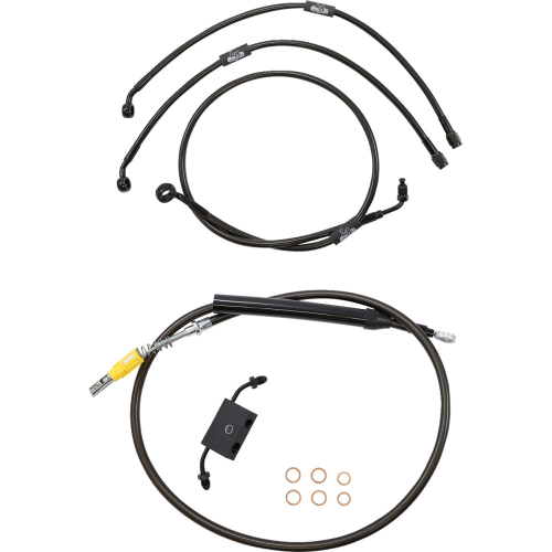 LA Choppers - LA Choppers Cable/Brake Line Kit - 15-17in. Ape Hangers - Stainless Steel - LA-8157KT-16