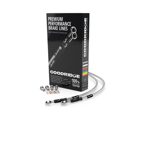 Goodridge - Goodridge GR Powersports SS Front Brake Line Kit - Black Stainless Steel - Black - BW1008-2FCBK-BK
