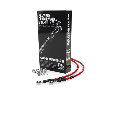 Goodridge - Goodridge GR Powersports SS Rear Brake Line Kit - Stainless Steel - Electric Blue - DU0907-1RC-EB