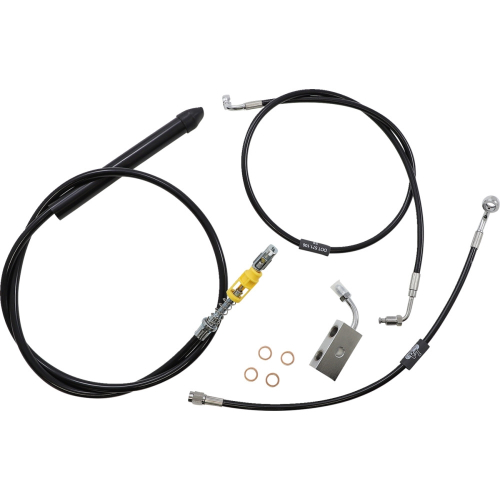 LA Choppers - LA Choppers Cable/Brake Line Kit - 18-20in. Ape Hangers - Black Vinyl - LA-8155KT-19B
