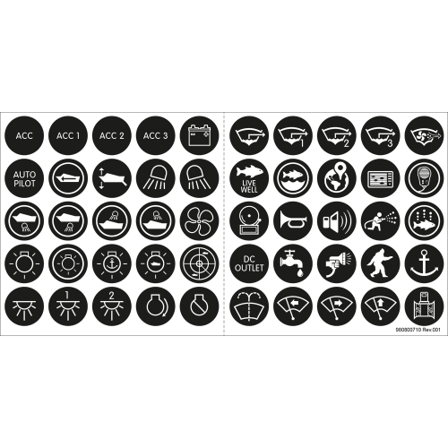 Blue Sea Systems - Blue Sea 4230 Push Button Switch Label Kit