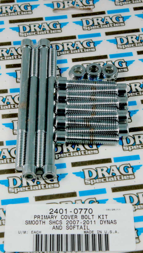 Drag Specialties - Drag Specialties Primary Cover Chrome Socket-Head Bolt Set - Smooth - MK672S