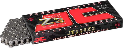 JT Drive Chain - JT Drive Chain 530 Z3 Heavy Duty Expert Series X-Ring Sealed Drive Chain - 108 Links - Steel - JTC530Z3-108RL
