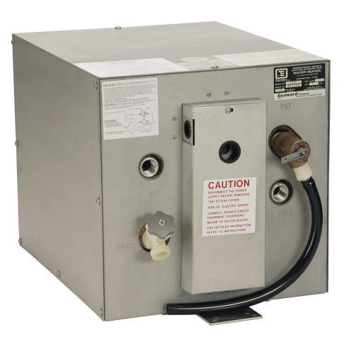 Whale Marine - Whale Seaward 6 Gallon Hot Water Heater w/Rear Heat Exchanger - Galvanized Steel - 120V - 1500W