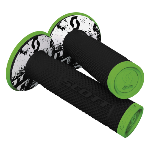 Scott USA - Scott USA SX II MX Grips - Tattoo 2 - Neon Green/Black - 219624-4376