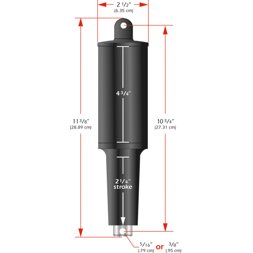 Lenco Marine - Lenco 101XD  Extreme Duty Actuator - 24v - 2 1/4" Stroke - 3/8" Hardware