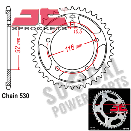 JT Sprockets - JT Sprockets Steel Rear Sprocket - 42T - JTR1493.42