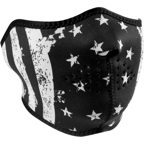 Zan Headgear - Zan Headgear Half Face Mask - WNFM091H - Black and White Flag - OSFM
