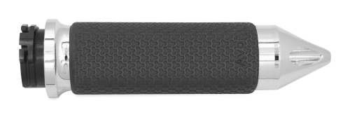 Avon Grips - Avon Grips Memory Foam Grips with Spike Ends - 1.375in. - Chrome - MF-63-CH-FLY-SP