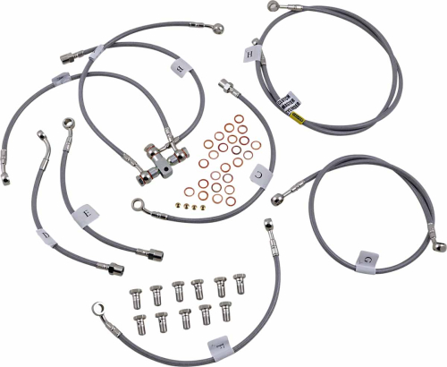 Galfer Brakes - Galfer Brakes Stainless Steel Front/Rear Hydraulic Brake Line Kit - FK003D420-9