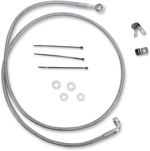 Drag Specialties - Drag Specialties Extended Stainless Steel Front Brake Line Kit - Clear Coated - 53 1/4in. - 640210-8