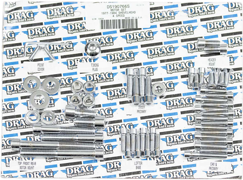 Drag Specialties - Drag Specialties Motor Socket-Head Bolt Set - Smooth - Chrome - MK109S