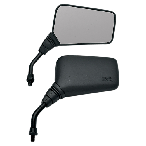 Emgo - Emgo Universal Rectangular Mirror - Roadhawk - 5in. Stem - Black - 10mm Thread - Both - 20-25150