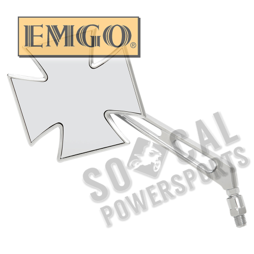 Emgo - Emgo Maltese Cross Mirror - 10mm Split Stem L.H. - 20-34864A