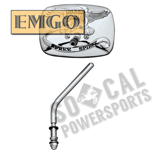 Emgo - Emgo Live To Ride Custom Mirror - Chrome, Left - 20-31703A