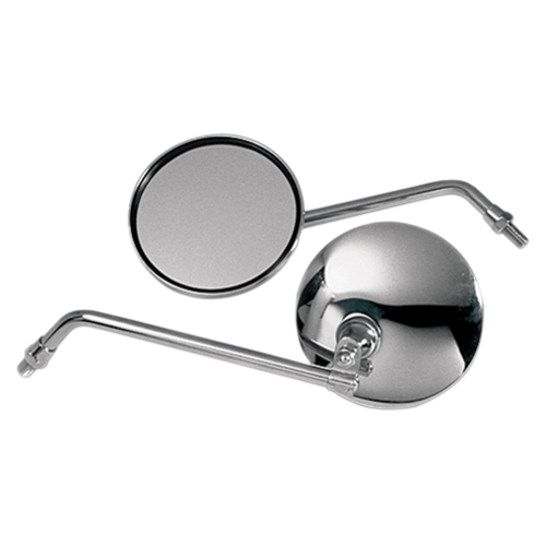 Emgo - Emgo Universal Round Mirror - 4in. Round Mirror with 8in. Stem - 10mm Thread - Either - 20-42410