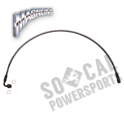 Magnum - Magnum Black Pearl Designer Series ABS Front Upper Brake Line - 12mm. 90deg. Banjo - 22in. - AS478022