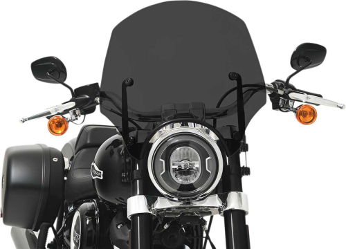 Memphis Shades - Memphis Shades El Paso Sportshield Windshield (9in. Cutout) - 15in. - Dark Black Smoke - MEP5265