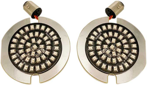 Drag Specialties - Drag Specialties LED Inserts for Flat Style Turn Signals with 1157 Contact Base - Red - 2020-1814