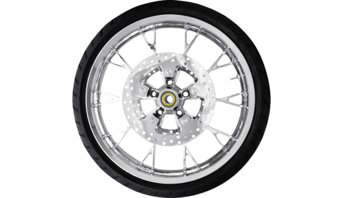 Coastal Moto - Coastal Moto Precision Cast Marlin 3D Front Wheel Dunlop Tire and Rotor - 21in. x 3.5in. - Chrome - PKG-MAR213CH-ABST