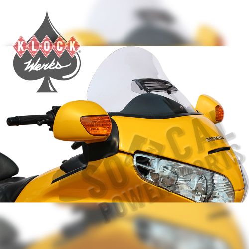 Klock Werks - Klock Werks 14in./18in. Flare Windshield - Vented - Clear - KWW-06-0258