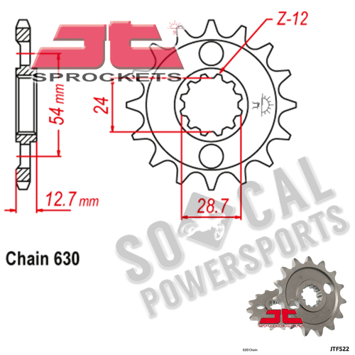 JT Sprockets - JT Sprockets Steel Front Sprocket - 14T - JTF522.14