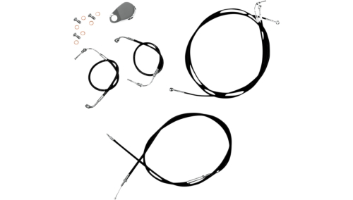 LA Choppers - LA Choppers Cable/Brake Line Kit - Mini Ape Hangers - Black Vinyl - LA-8157KT-08B