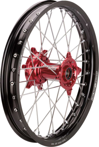 Moose Racing - Moose Racing SX-1 Complete Rear Wheel  - 19in. x 2.15in. - Black Wheel/Red Hub - HR13-21519-BKRD