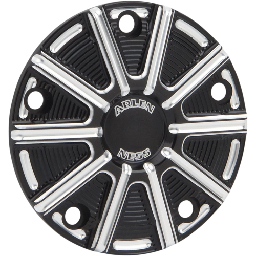 Arlen Ness - Arlen Ness Ness-Tech Points Cover - 10-Gauge - Black Anodized with Machined Accents - 700-026