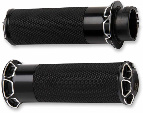 Arlen Ness - Arlen Ness Fusion Series Grips - Beveled - Black - 07-331