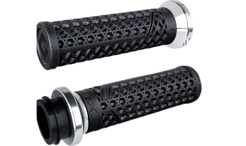 ODI - ODI Vans V-Twin Cable  Lock-On Grips - Black/Silver - V31VHCWB-S