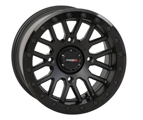 System 3 - System 3 SB-9 Beadlock Wheel - 15x9 - 5+4 (10mm) - 4/156 - Matte Black - 15S3-9556