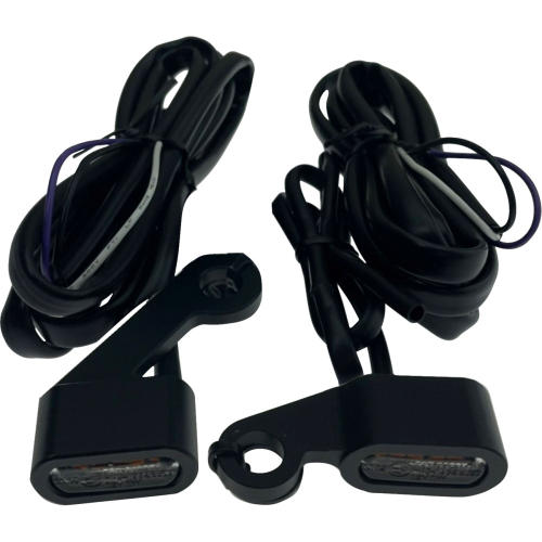 Drag Specialties - Drag Specialties LED Handlebar Marker Light - Matte Black with Amber Lens - 2040-3058