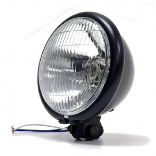 Emgo - Emgo H4 Custom 5 3/4in. Headlight - 12V - 60/55W - Bottom Mount - 66-84151