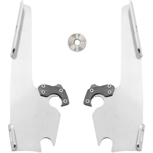 Memphis Shades - Memphis Shades Plates-Only Kit for Changing Sportshield to Fats/Slim or Batwing Fairing - Polished - MEK1716
