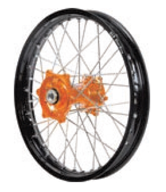 Dubya - Dubya MX Rear Wheel with Excel Rim - 2.15x18 -Orange Hub/Black Rim - 70-3068-6OB