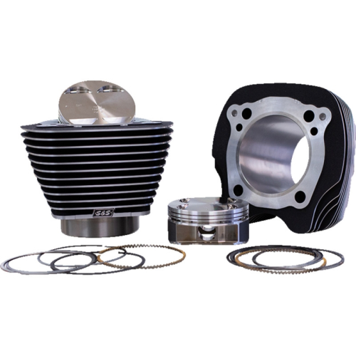 S&S Cycle - S&S Cycle 136in. Big Bore Kit - Wrinkle Black with Highlighted Fin - 910-0848