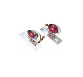 Emgo - Emgo Mini Taillight with Aluminum License Plate Bracket - Cat Eye - Single Small - 62-21601