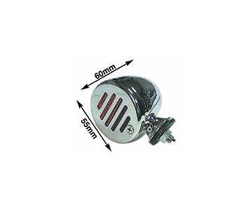 Emgo - Emgo Short Stem Cruiser Flashers - Chrome Grill - Amber Dual Filament - 61-73144