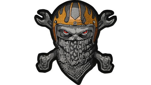 Lethal Threat - Lethal Threat Embroidered Bandana Skull Patch - 11in. W x 11.5in. L - LT30223