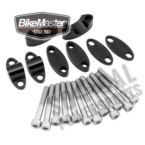 BikeMaster - BikeMaster Handlebar Risers for 1 1/8in. Bars - Black - 151989