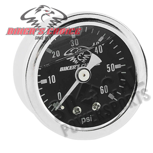 Bikers Choice - Bikers Choice Liquid-Filled Oil Pressure Gauge - Black - 210079